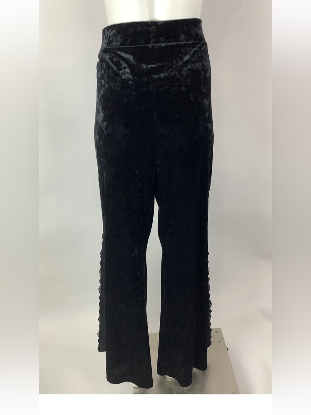 Torrid Festi Sz 2X Stretch Velvet Lace Side Flare Festival Boho Pants Black - Picture 5 of 9